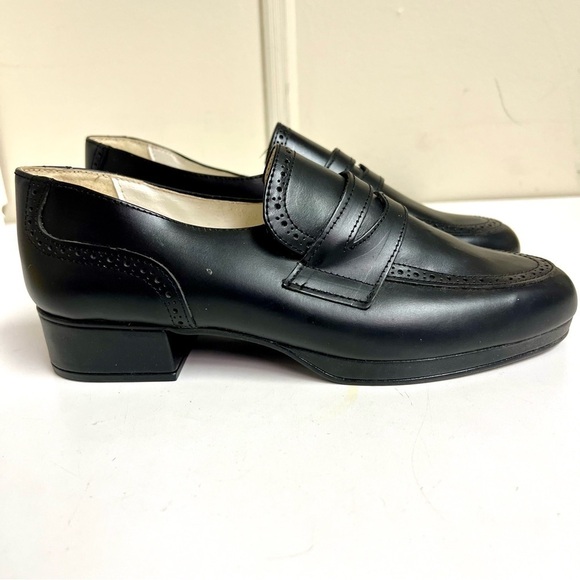 Y2K Sami Shoe Oxford Loafers Casual black genuine leather Spain women’s size 6 - Picture 1 of 9